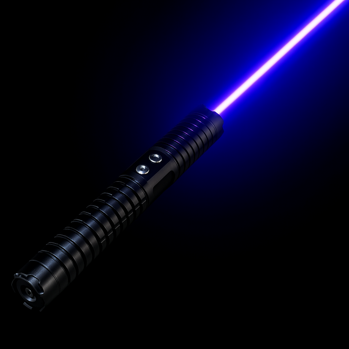 Lampe torche laser bleue puissante, essentielle pour la sécurité nocturne et l'éclairage tactique en extérieur.