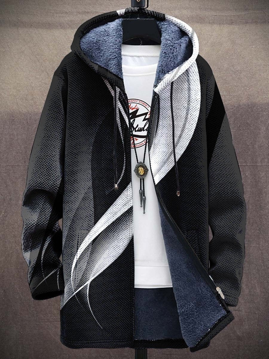 Veste polaire chaude et confortable pour femme, à capuche, avec un design streetwear imprimé artistique.