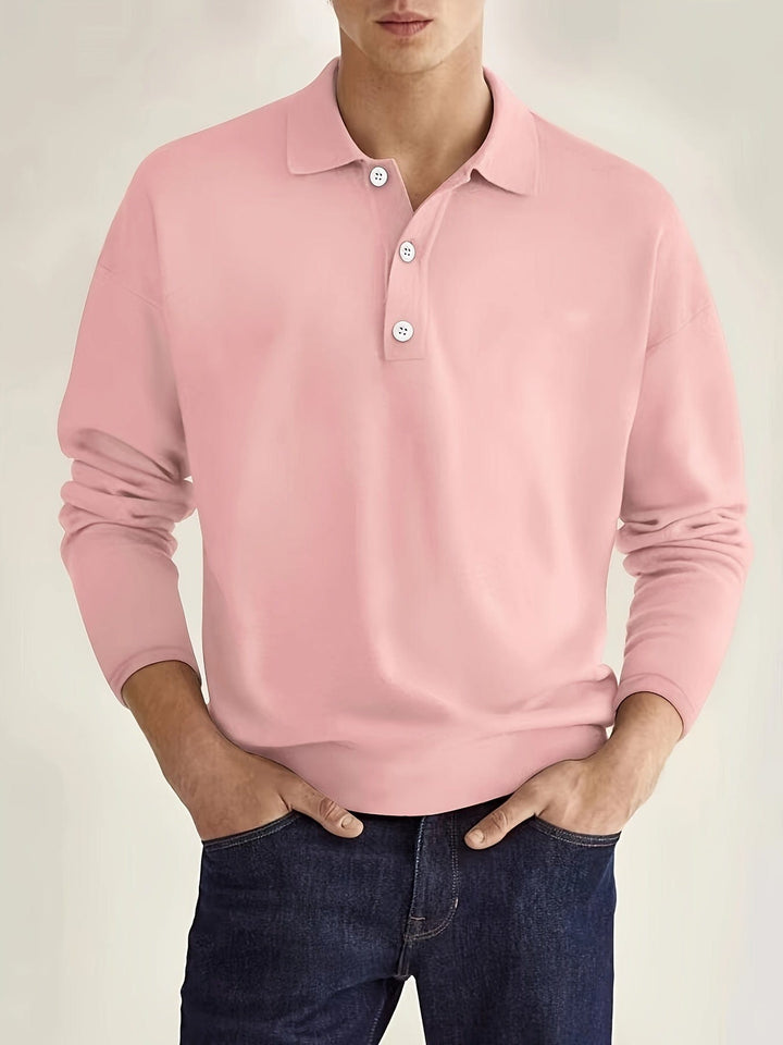 Haut polo homme slim fit à manches longues, moderne et chic, parfait pour le quotidien.