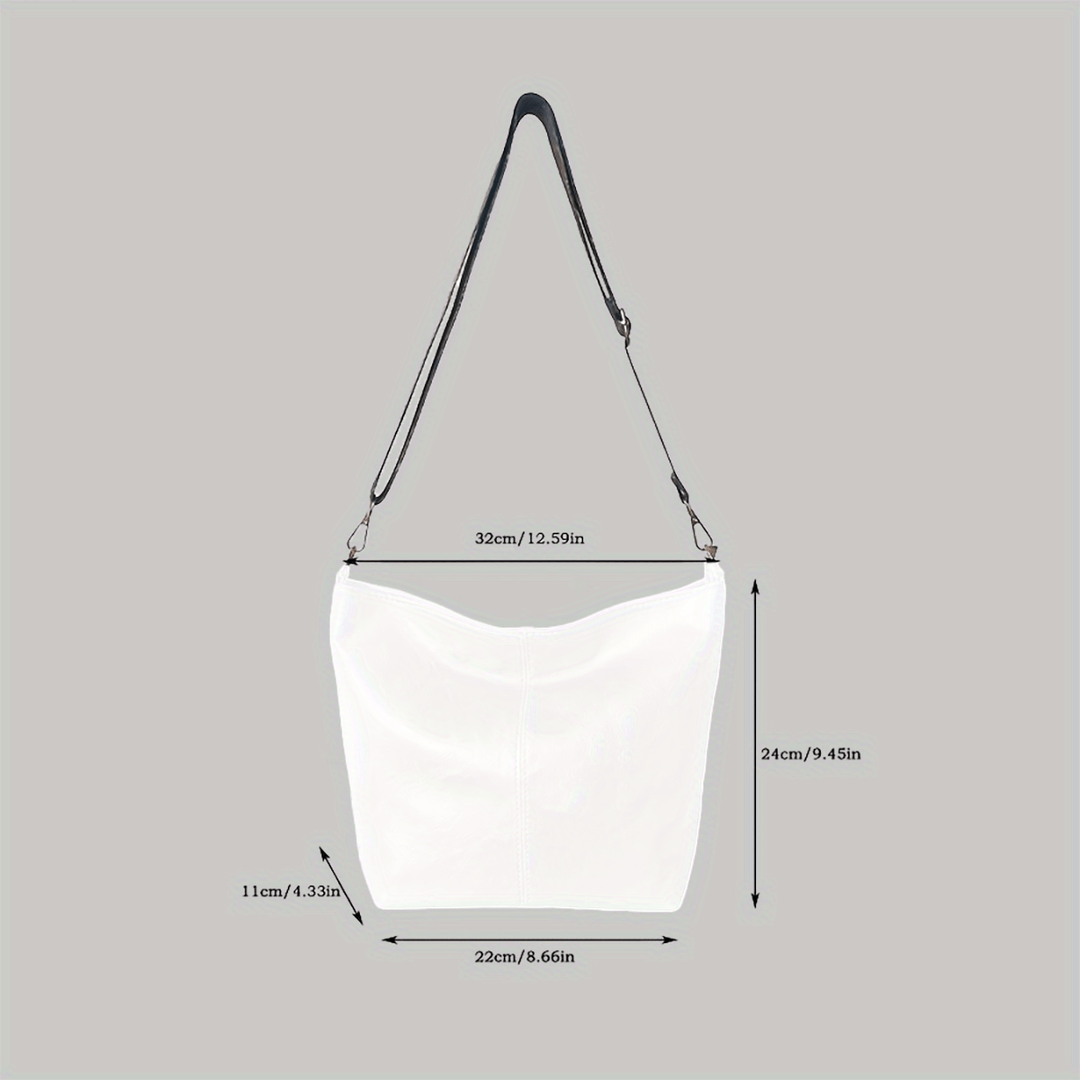 Sac bandoulière spacieux pour femme, style géométrique et rétro, essentiel pour la mode.