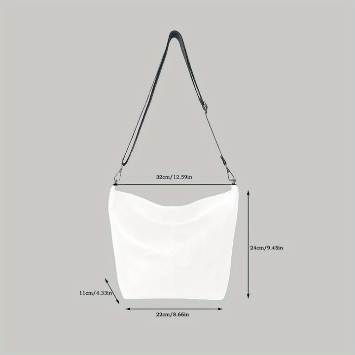 Sac bandoulière spacieux pour femme, style géométrique et rétro, essentiel pour la mode.