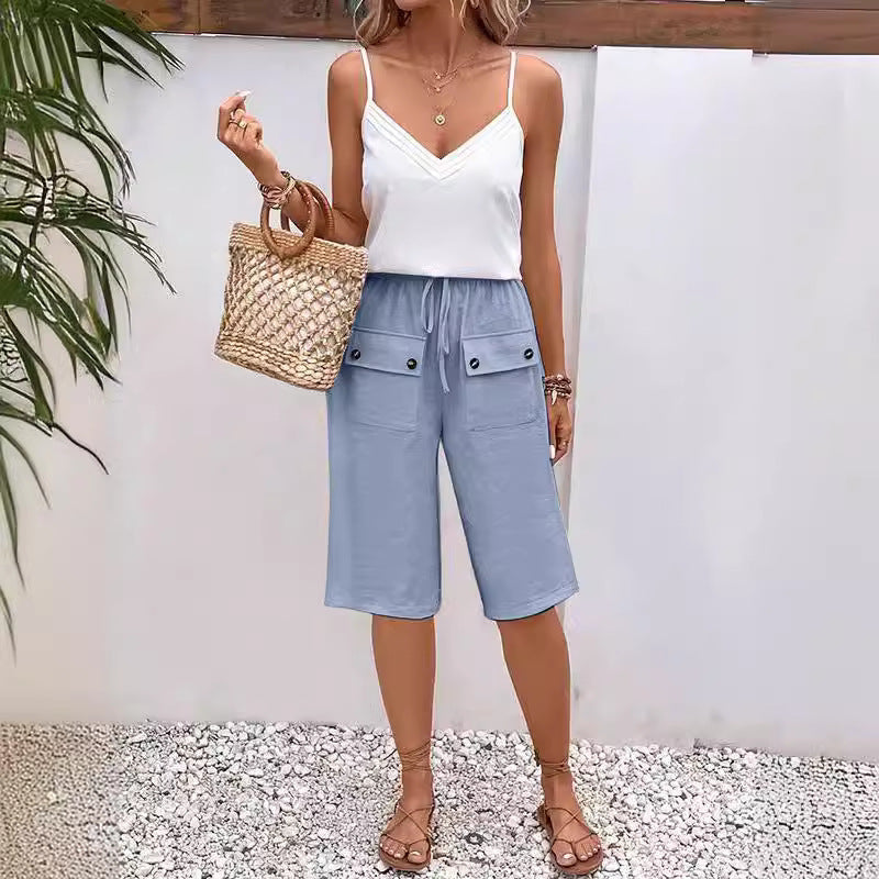 Short d'été ample et confortable pour femme, idéal pour la plage ou un style décontracté chic.