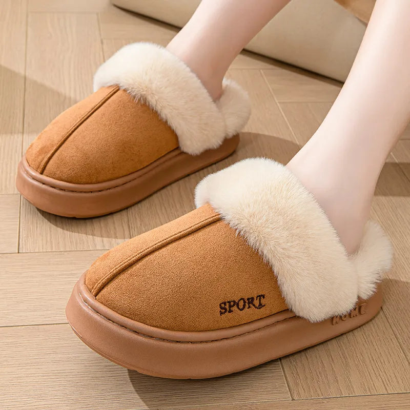 Chaussons femme doux et chauds hiver, confortables et parfaits pour la détente à la maison.