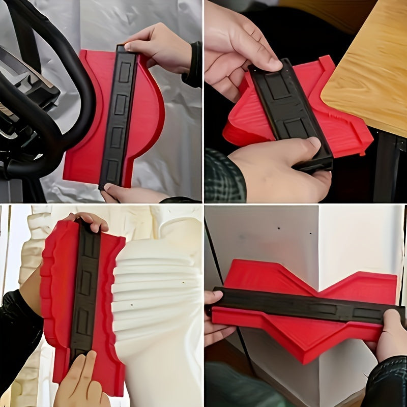 Jauge de contour professionnelle pour la pose de carrelage et revêtements de sol, coupes précises.