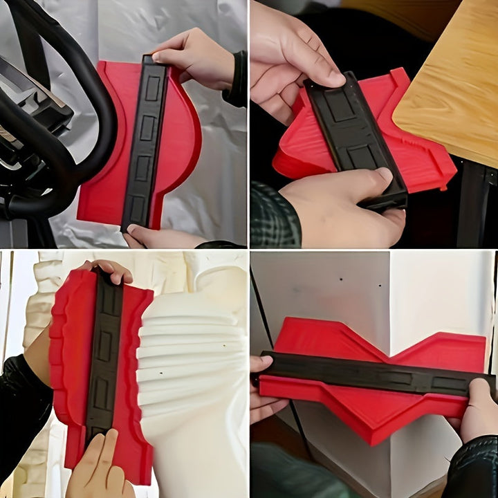 Jauge de contour professionnelle pour la pose de carrelage et revêtements de sol, coupes précises.