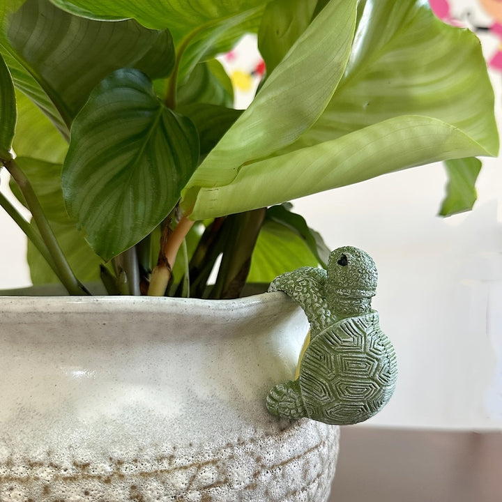 Planteur tortue style cartoon en résine pour suspendre, idéal pour votre jardin, terrasse ou véranda.