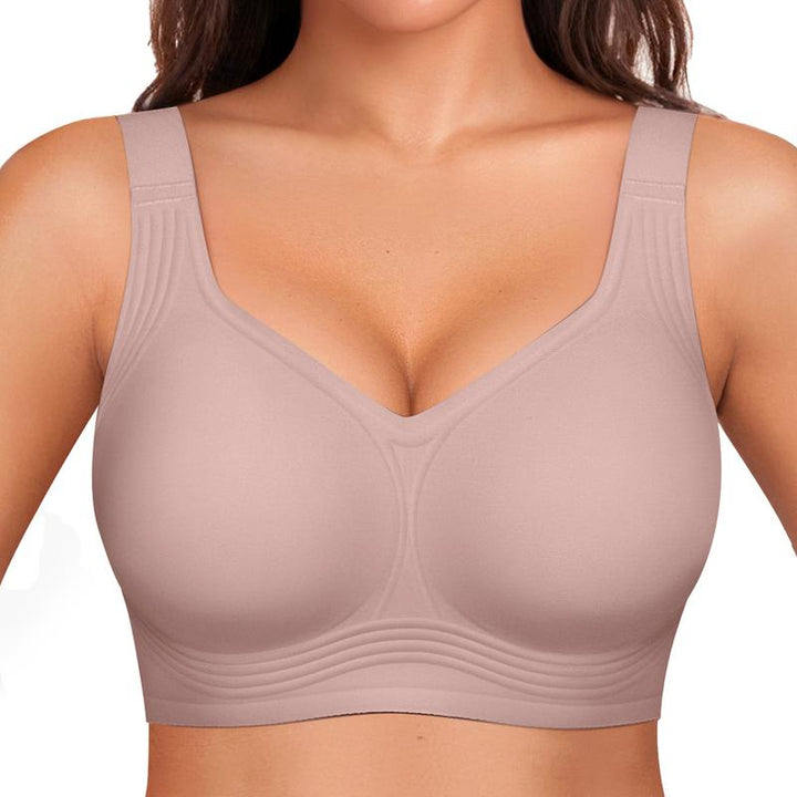 Soutien-gorge galbant subtil sans armature, confort pour femmes. Maintien naturel invisible et respirant.