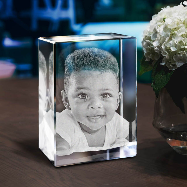 Superbe cristal gravé pour photos, souvenir personnalisé et décoration de maison raffinée.
