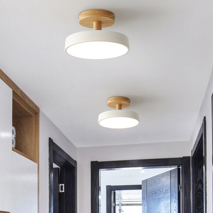 Plafonnier scandinave avec détails pastel. Éclairage LED naturel.
