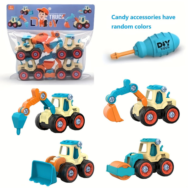 Kit construction camion en plastique durable pour enfants, un jouet DIY pour stimuler la créativité et le jeu.