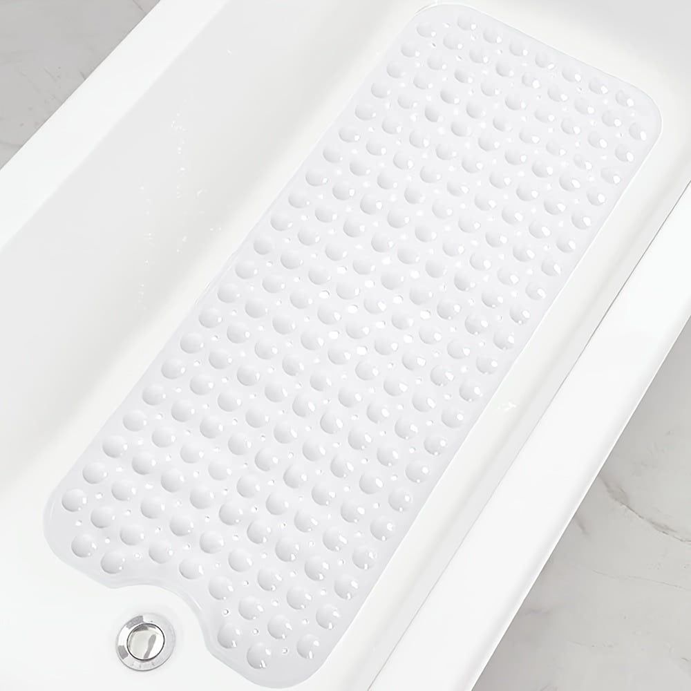 Tapis de sécurité extra long en PVC avec ventouses puissantes, antidérapant pour baignoire et douche.