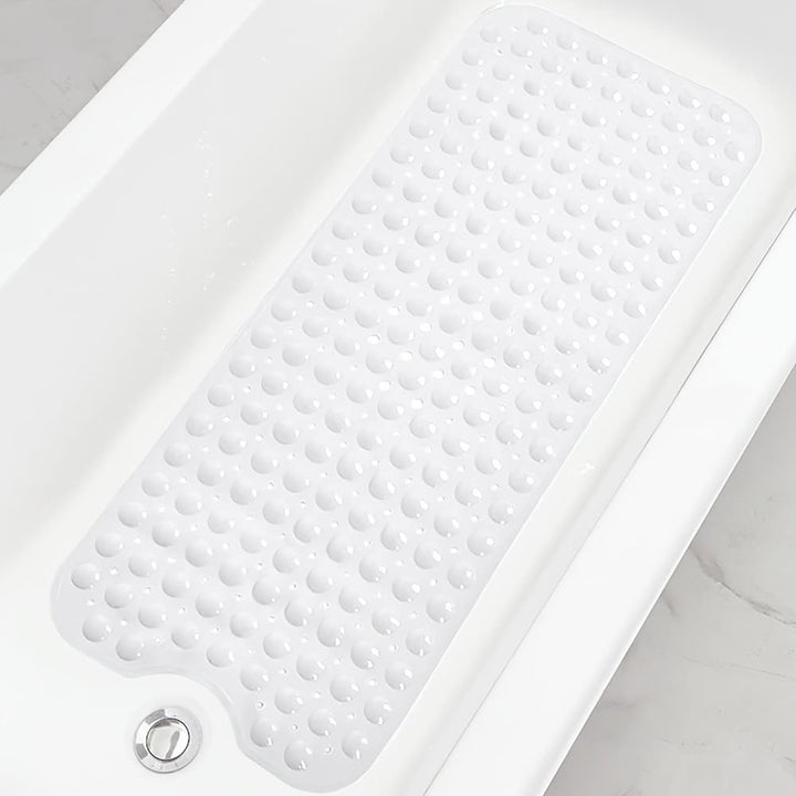 Tapis de sécurité extra long en PVC avec ventouses puissantes, antidérapant pour baignoire et douche.