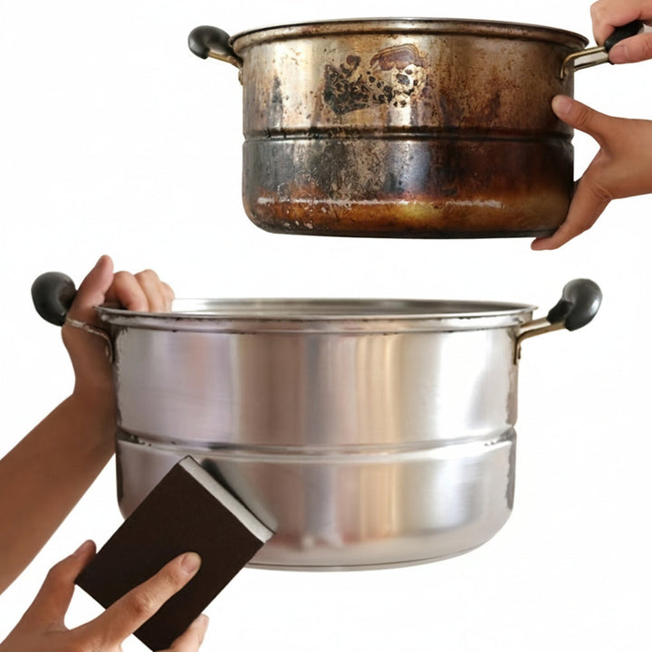 Nettoyez facilement casseroles et ustensiles avec éponges diamant PUREBRITE, adieu taches tenaces et graisse.