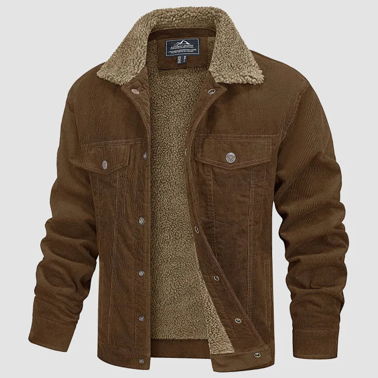 Veste trucker homme élégante et chaude, parfaite pour l'hiver. Coupe structurée pour une mode masculine tendance.