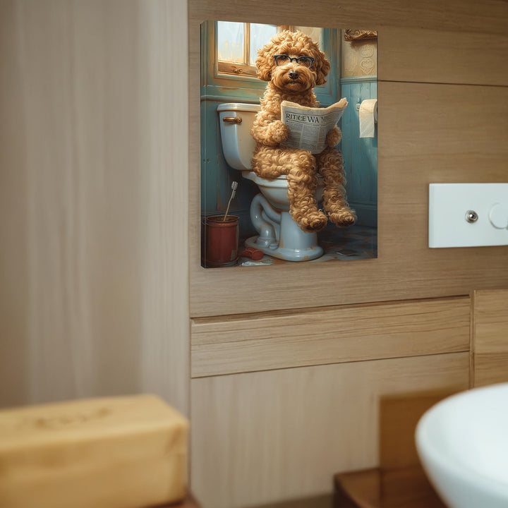 Décoration murale joyeuse : impression humoristique de chien. Parfait pour ajouter une touche d'art animalier drôle.
