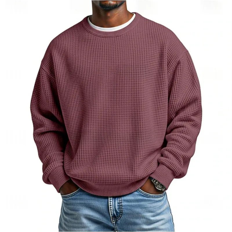 Sweatshirt homme en molleton doux, bleu marine, pour un confort optimal. Style décontracté et polyvalent en automne.