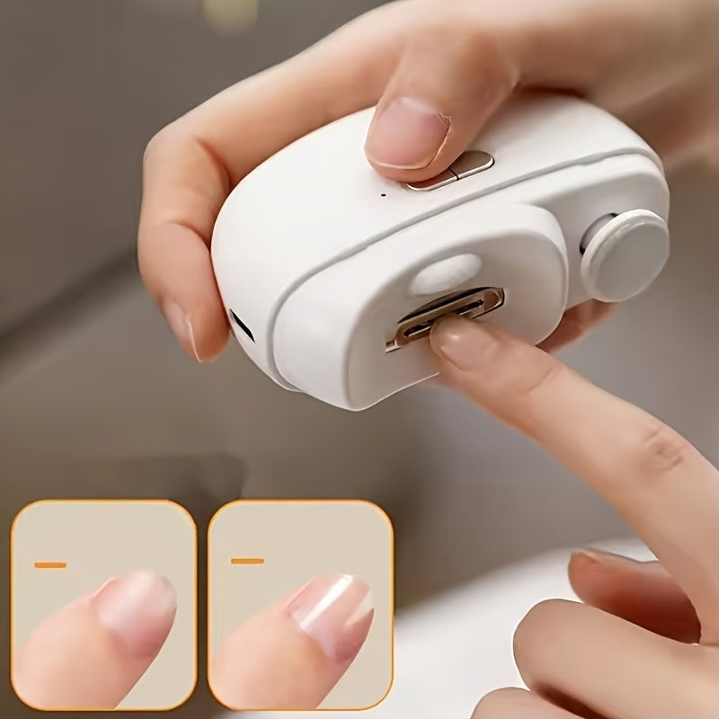 Appareil de manucure électrique portable et rechargeable pour couper et polir les ongles en toute sécurité.