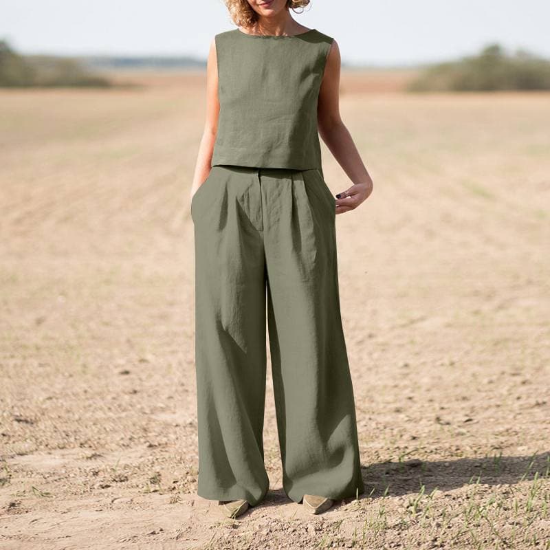 Elegant Jumpsuit - Vidsittande, Kortärmad