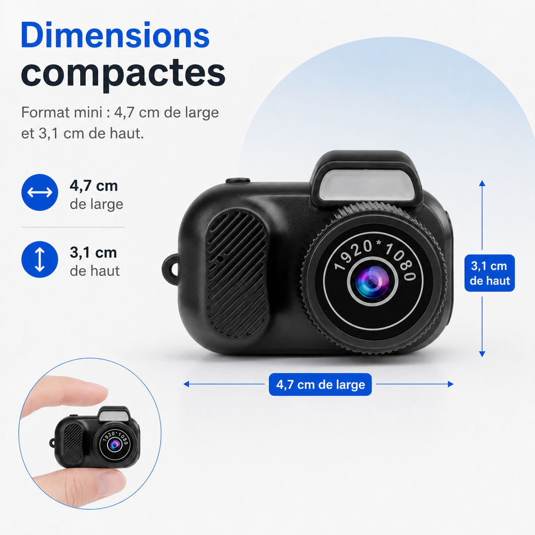 Appareil photo et vidéo portable, parfait pour immortaliser des moments clés.