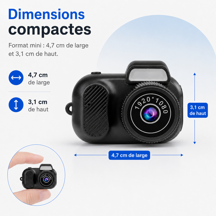Appareil photo et vidéo portable, parfait pour immortaliser des moments clés.