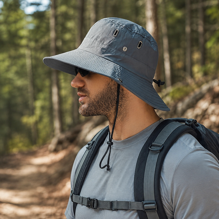 Design élégant et protection UV pour ce chapeau de soleil pliable, parfait pour vos aventures estivales.