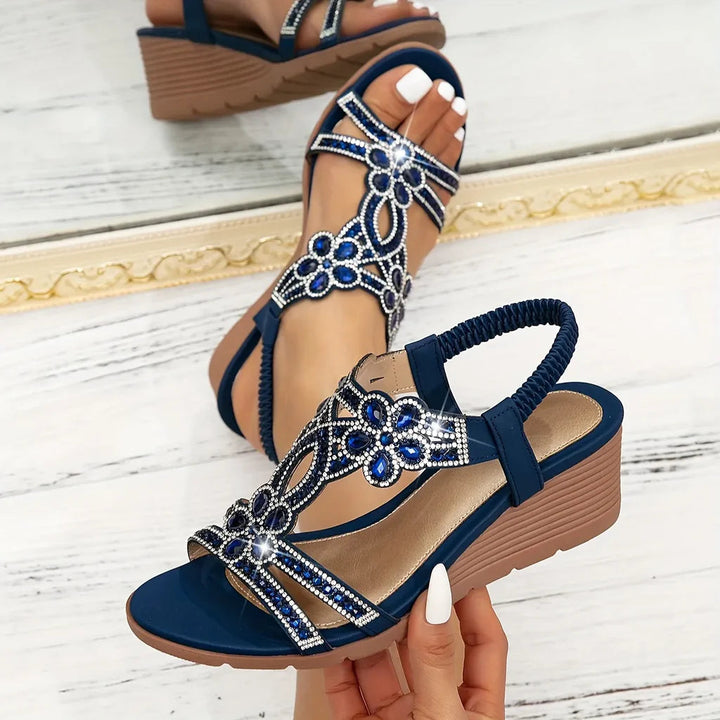 Sandales femme compensées orthopédiques confortables, parfaites pour l'été et la marche, offrant soutien pieds.