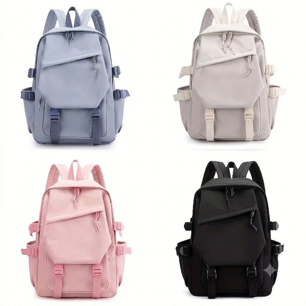 Sac à dos enfant Hello Kitty en nylon durable bleu, idéal pour les aventures scolaires quotidiennes.