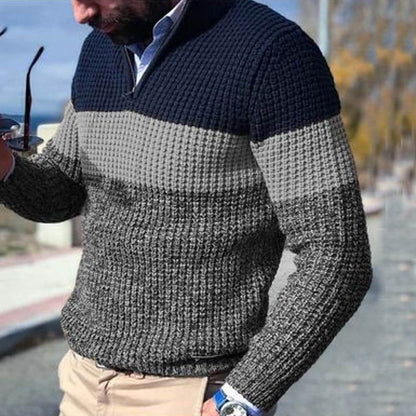 Herrtröja - Varm Waffle Knit - Rundhalsad