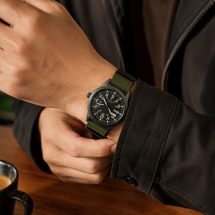 Montre quartz homme précise et fiable, un accessoire essentiel pour l'aventurier moderne.