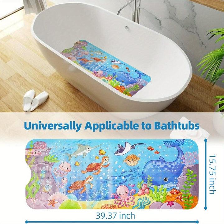 Tapis de bain familial extra long, antidérapant et sûr, protège efficacement des glissades dans la baignoire.