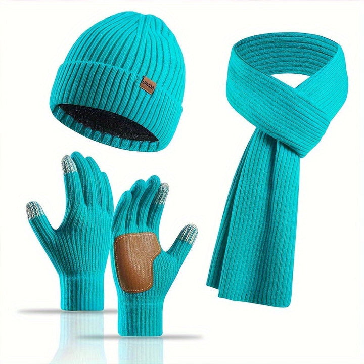 Écharpe d'hiver chaude et gants assortis pour couples, protection optimale contre le vent et le froid.