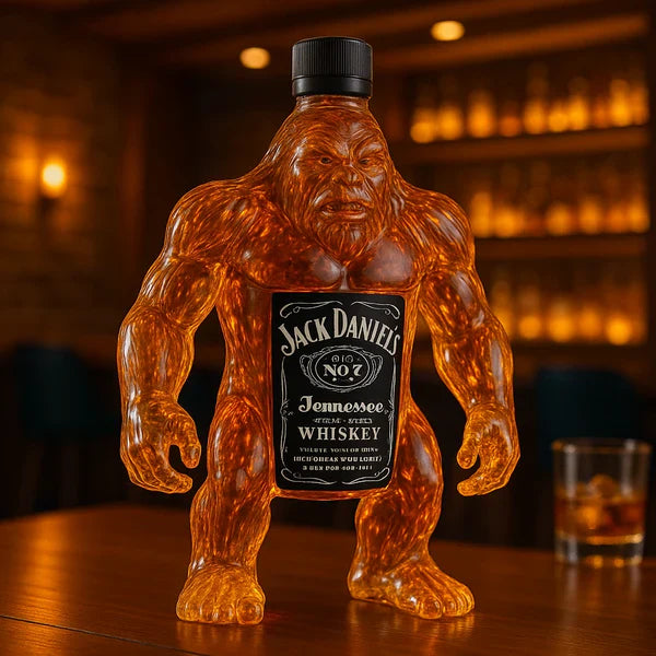 Magnifique bouteille de spiritueux Bigfoot/Sasquatch en verre, parfaite pour votre collection de whiskey.