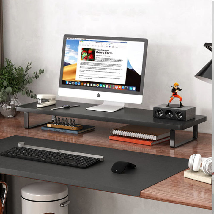 Support moniteur en acier MODURA avec rangement, organise votre bureau. Optimise l'espace pour un poste épuré.