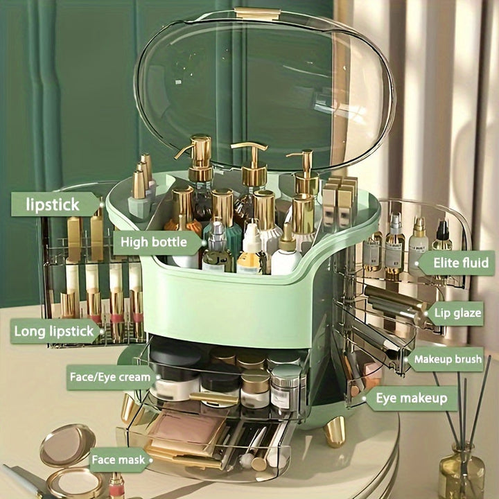 Organisateur compact de maquillage et cosmétiques, parfait pour la beauté quotidienne des femmes.