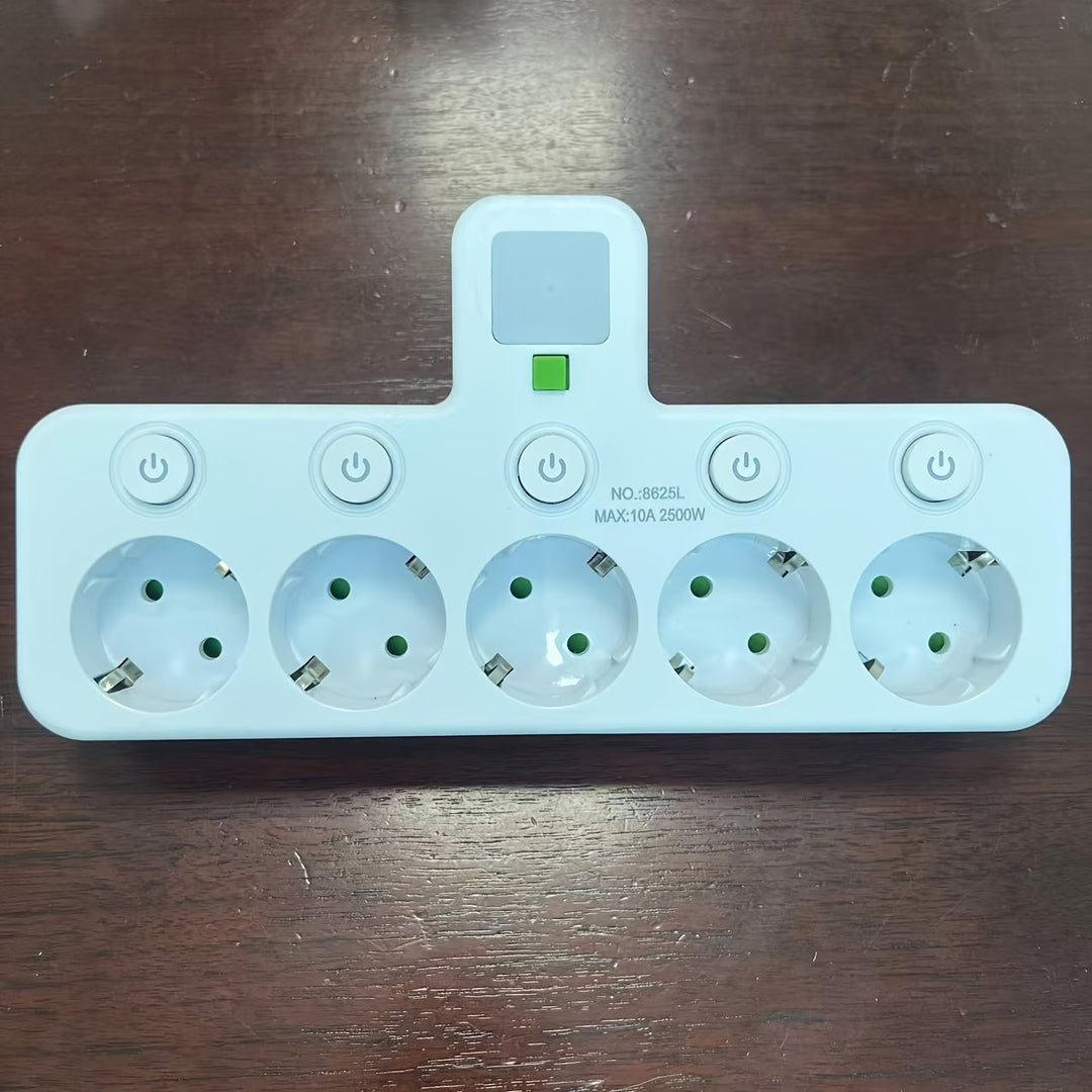 Prise intelligente multiprise à 5 prises offrant sécurité, économie d'énergie et contrôle pour appareils électriques.