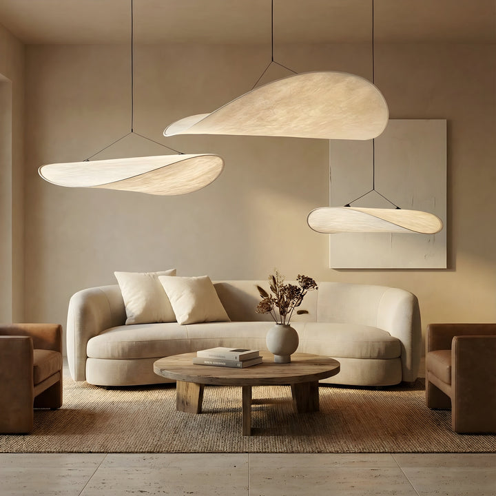 Lampe plafond minimaliste LED, abat-jour DuPont pour une lumière douce. Parfaite en décoration moderne de chambre.
