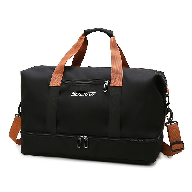 Sac de weekend unisexe multifonctionnel, idéal pour voyage court, organisation facile, compartiments.