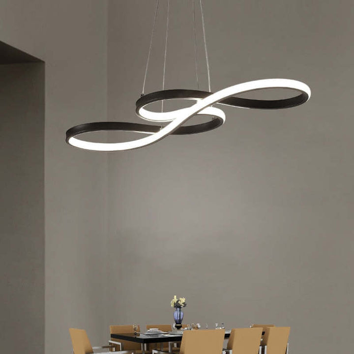 Suspension salon LED note de musique, lumière d'ambiance moderne et élégante pour une décoration réussie.