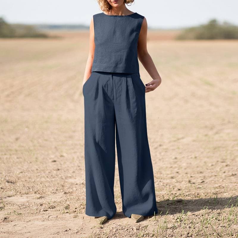 Elegant Jumpsuit - Vidsittande, Kortärmad