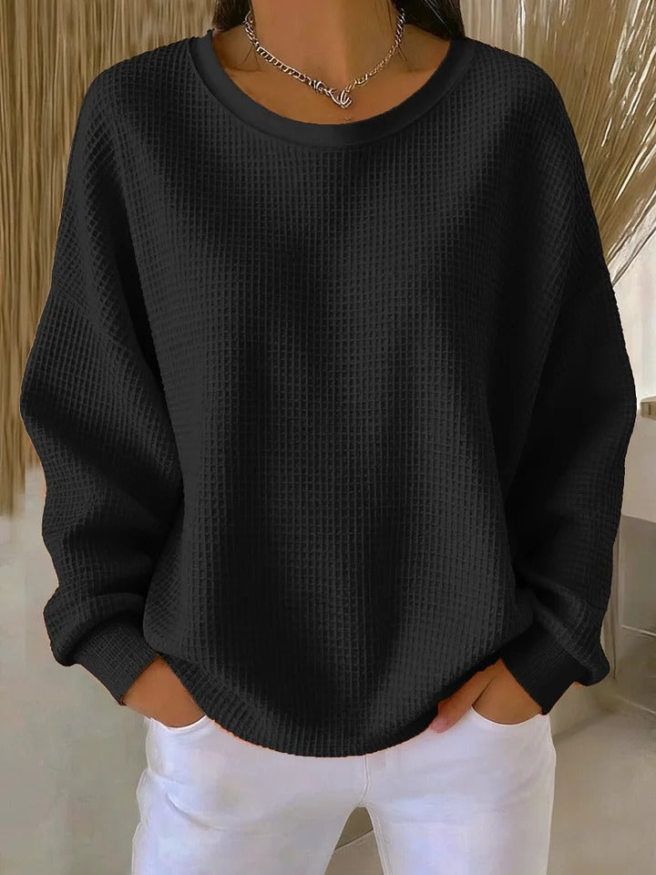 Haut femme texturé polyvalent, style décontracté moderne, parfait pour le quotidien.