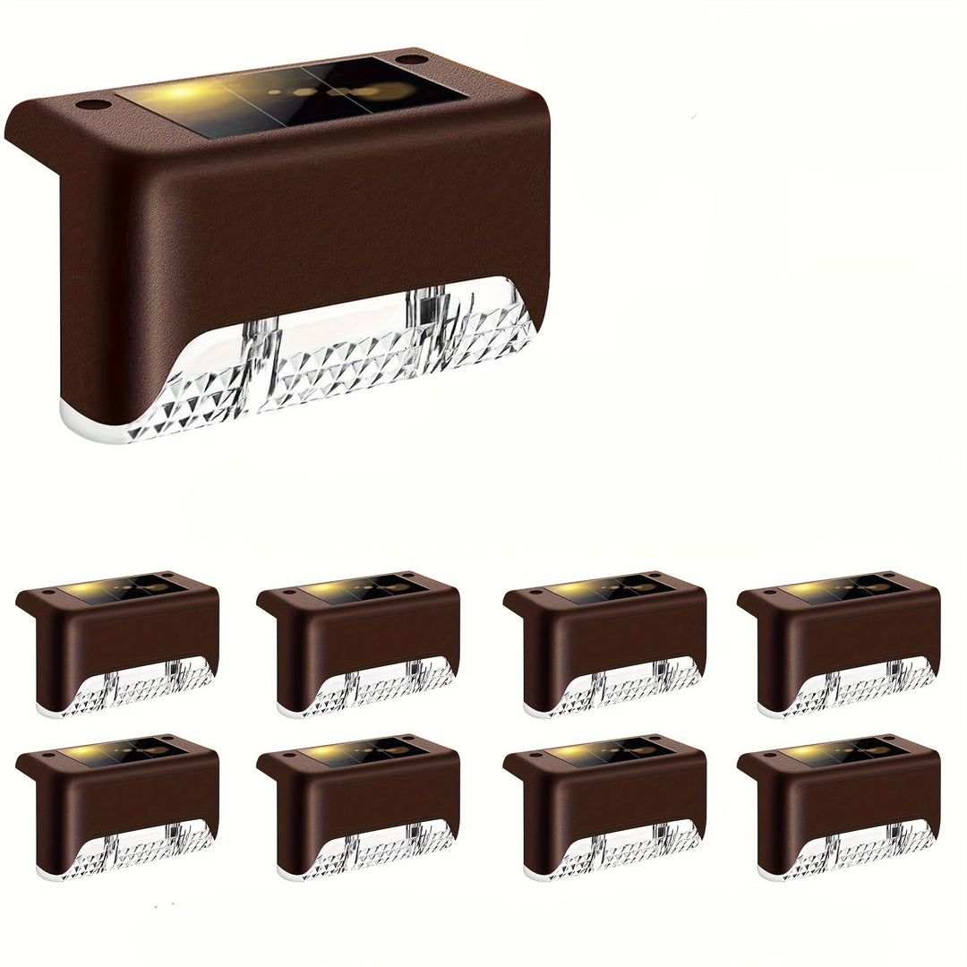 Éclairage GLIMVISTA: 8 lampes solaires LED étanches pour jardin, chemin et terrasse. Autonome et facile à installer.