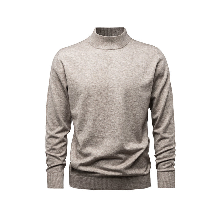 Pull homme décontracté col montant, idéal pour la mode masculine automne-hiver. Chaud et tendance.