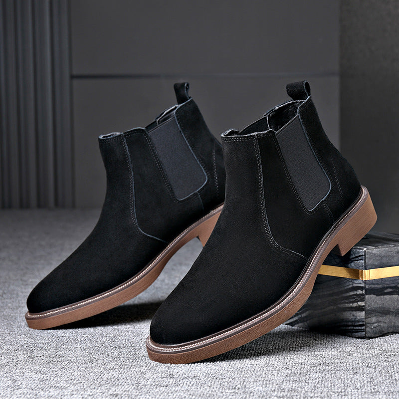 Bottes Chelsea homme, style automne-hiver, polyvalentes pour un look urbain élégant et moderne.