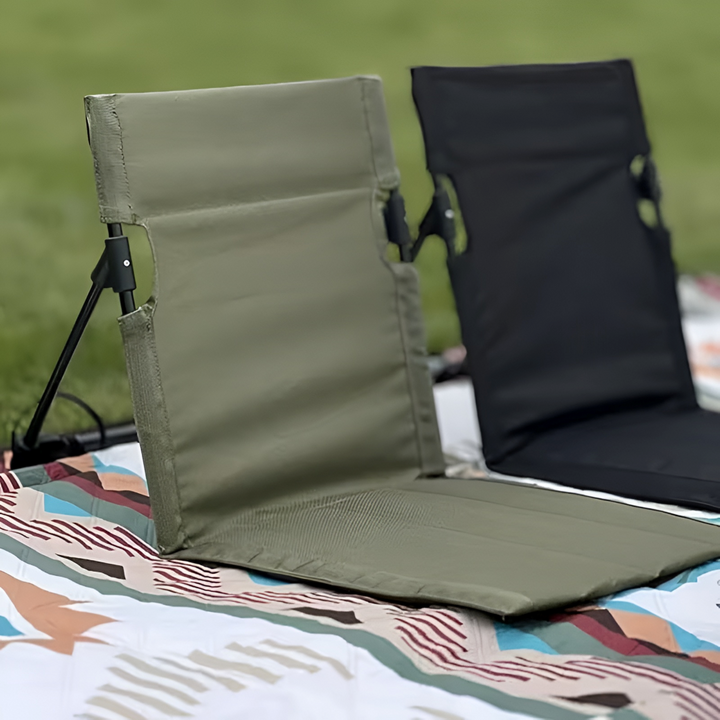 Mobilier extérieur: chaise pliante ultra légère avec coussin ergonomique, parfaite pour terrasse.