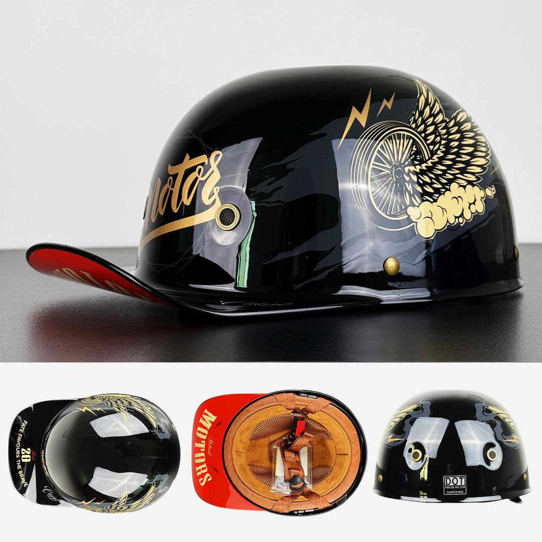 Design élégant casque PulseCap gris, protection scooter, style casquette de baseball.