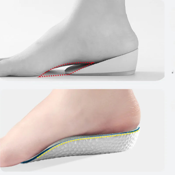 Semelles relevées confortables unisexe en mousse PU, améliorent la posture et soulagent les douleurs aux pieds.