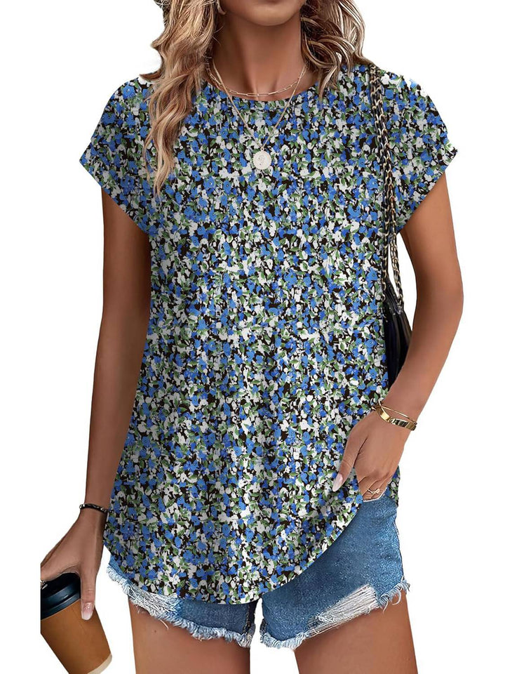 Blouse imprimée fluide pour femme, haut confortable et élégant, idéal pour toute occasion.