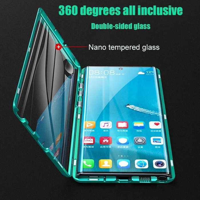 Accessoire mobile: coque magnétique en verre trempé pour Samsung, offrant une protection antichoc ultime.