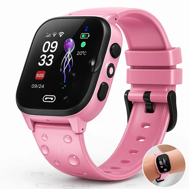 Montre connectée enfant GPS 4G, géolocalisation, appel vidéo, bouton SOS. Sécurité et sérénité pour les parents.
