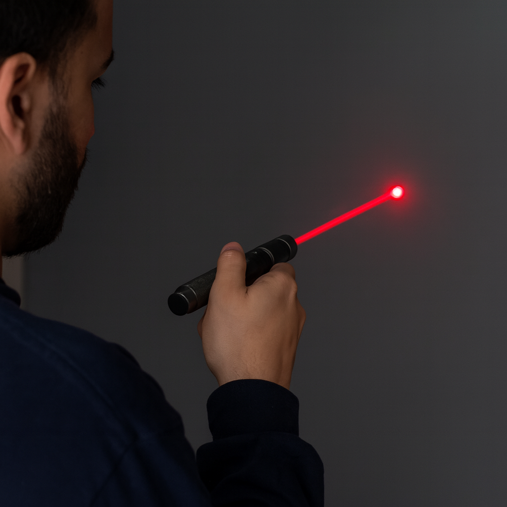 Kit pointeur laser vert puissant et torche LED longue portée, rechargeable pour usage polyvalent extérieur.